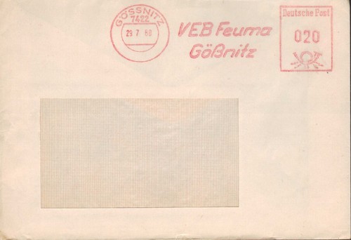 Gössnitz briefumschlag 1980 - gÖssnitz,,