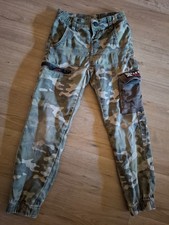 camouflage Schlupf Hose Gr. 122 5 Taschen Grün Armee / Tarn Hose