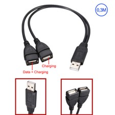 Y-Splitter Adapter USB A Stecker auf 2 x USB A Buchse Y- Kabel-Verlängerung 30cm