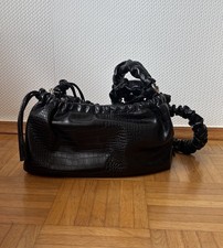 HVISK Damen Umhängetasche Schwarz Schultertasche Crossbody Veganes Leder Croco