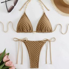 Bikini Karamell Strick Mit
