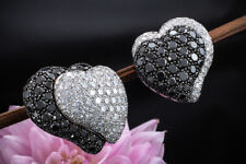 Chopard Ohrringe Große Herzen mit Diamanten schwarz weiß in Weißgold 750 Schmuck