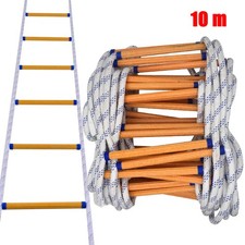10m Feuerleiter 2 Karabiner Strickleiter Feuerfeste Rettungsleiter Notleiter DE