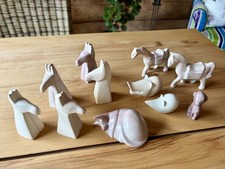 Speckstein Figuren 11 Stück Katze Affe Maus Schwein Pferd Dromedar