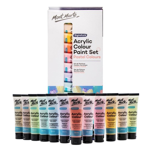 Pastell acrylfarben set 12 - pastell,