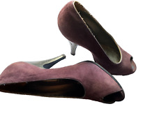 Herbst"PANCALDIN"++Pump+ High Heel "aubergine" Peep Toe++Echt Velour Leder 36