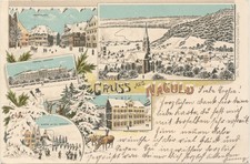 Litho  - 7270 Gruss aus Nagold - Panorama / Postplatz / Winterlandschaft