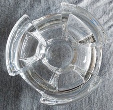 Stövchen aus Glas mit 3 Auflegern - "Bohemian Crystal" - Durchmesser Ø ca. 16 cm