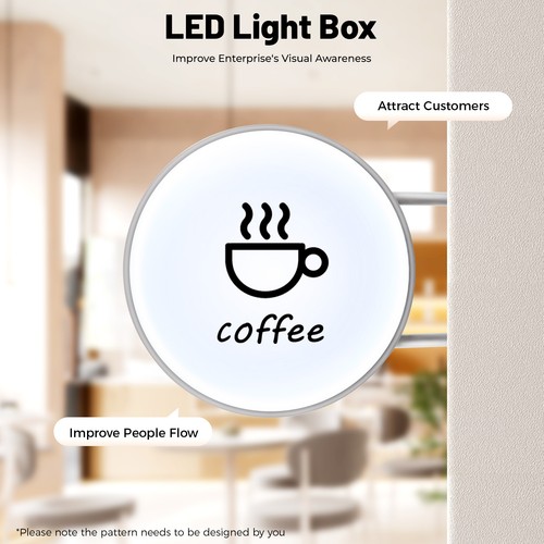 50cm led leuchtkasten rund - led,