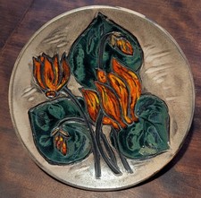 Ruscha Mid Century Keramik Wandteller Deko Fat Lava 28,5 cm Durchmesser Sehr Gut