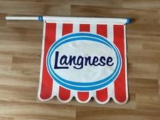 Alte LANGNESE EIS Reklame Kiosk Fahne 70cm/ 47 x 47cm Kunststoff von 1980-1990