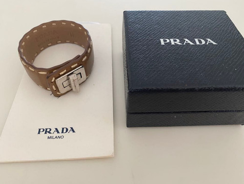 Prada lederarmband braun beige - braun,