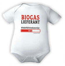Kurzarm Babybody mit Druck BIOGAS LIEFERANT