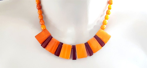 Art deco bernsteinkette - bernsteinkette, °