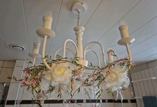 Kronleuchter weiss  5 fl. Modern Landhaus Hängeleuchte Weiß Deckenlampe Leuchte 