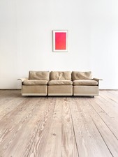 Mid Century Sofa, Couch von Dieter Rams für Vitsoe, Wildleder Beige, Reihe 620