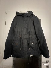 Winter Mantel Parker Schwarz Punkte Gefüttert Fell 36