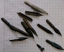 11 verschiedene Tintenfedern, gebraucht