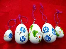 echt Erzgebirge 5 Ostereier 2,2 / 3,5 cm, alt