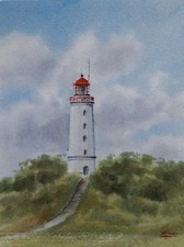 Original Aquarell Leuchtturm
