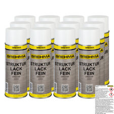 12xBREHMA Strukturlack fein Kunststoff lackierb. Kräusel Spray schwarz matt 0,4L