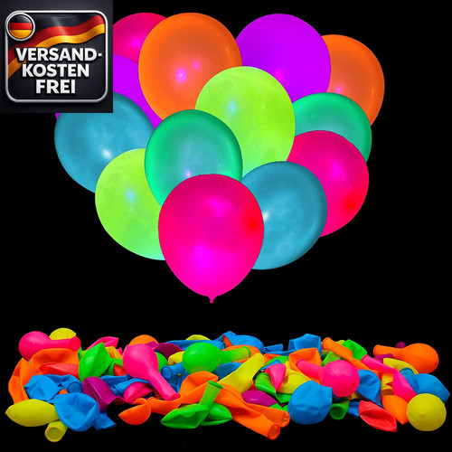 100 neon luftballons für - 100,