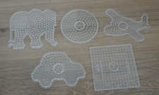 5 Stiftplatten von Hama für die Maxi-Bügelperlen, Flugzeug, Kreis, Elefant, Auto