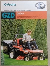 Kubota GZD21 ZERO-TURN Rasenmäher Diesel Aufsitzmäher Prospekt