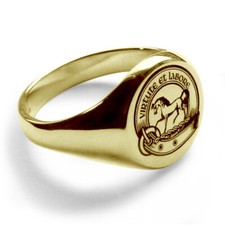 9ct Gelbgold Laser Ihre Graviert Familie Crest Signet Ringe Rund Voll UK Hm