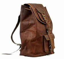 Leder Rucksack Tasche Laptop Echt Braun Herren Vintage Rucksack Reise Neu Echt
