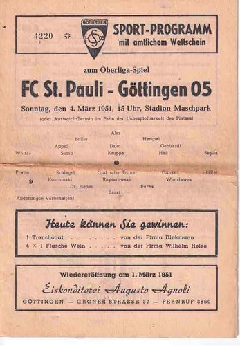 Fussball programmheft 51 - , 50/51