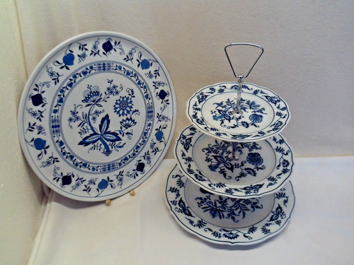Zwiebelmuster etagere blue - zwiebelmuster,