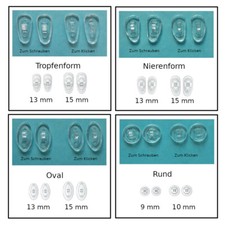 10 Paar/(20 St NASENPADS für Brillen 0,30€/Paar Brille Pad Klick Schraub System