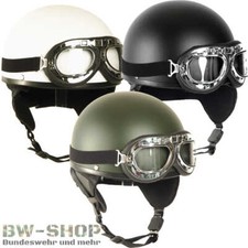 RETRO HELM HALBSCHALE + BRILLE DDR MOTRORRADHELM OSTALGIE OLDTIMER MOPED HELM