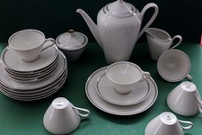 Kaffeeservice für 6 Personen von H & C Heinrich mit Platinrand