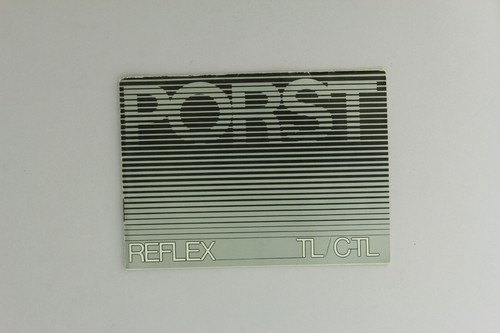 Anleitung manual porst - manual, reflex
