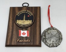 Kanada Holzschild Wappentafel Anhänger Canada Medaille Ottawa Parlament 