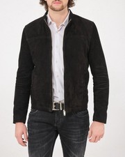 Schwarze Wildlederjacke für