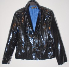 TOP PVC Damen Hoch Glanz Regenjacke Regenmantel Regen Jacke Mantel 42/M