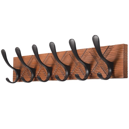 Coat rack wooden engraved - wooden,,