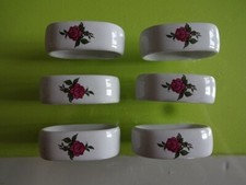 Vintage Serviettenringe Weiß 6 Stück Keramik Messerablage Serviettenring Rose