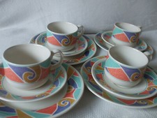 Churchill Harlequin, 4 x Kaffeegedeck, TOP!