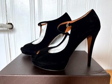 GUCCI Peep Toe Plateau T-Strap