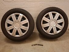 2 WINTERRÄDER STAHLFELGEN RADKAPPEN,8 RADMUTTERN(TOYOTA YARIS P13)