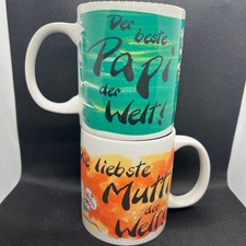 2 er Set Diddl Maus Sammeltasse Kaffeetasse Mutti Papi Mama Papa Mug Becher
