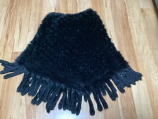 Poncho Kaninchen Fell Schwarz