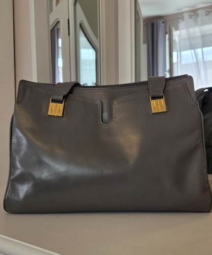Vintage leder handtasche - leder,