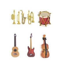 Musik Instrument 3-7 cm Miniatur Gitarre Trompete Geige Trommel Wichtel Deko