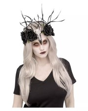 Voodoo-Kopfschmuck mit Blumen für Halloween Kostüme
