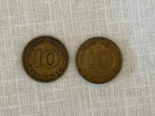 2 x 10 Pfennig 1950 F und G